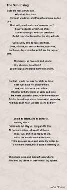 The Sun Rising Poem By John Donne Poem Hunter John Donne Poems Poems John Donne