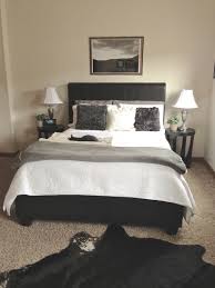 Pin By Ashley Richards On Bedrooms Black Bed Frame Bedroom Color Schemes Tan Bedroom