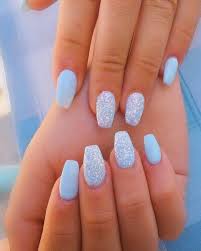 We get it—nail art is hard, but these easy nail designs are fit for even the most inexperienced nail artists. Spectacular Light Blue Nail Polish Short Acrylic Nails Blue Acrylic Nails Short Acrylic Nails Designs