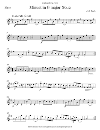 J S Bach Minuet In G Major No 2 Flute Sheet Music Sheet Music Trumpet Sheet Music