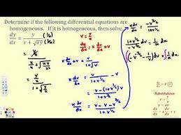 Solve A First Order Homogeneous Differential Equation 3 Differential Differential Equations Equations Solving