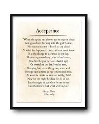 Acceptance Poetry Art Print Robert Frost Poem Literary Gift Etsy Robert Frost Poems Poetry Art Poetry