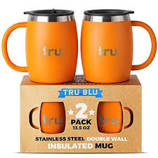 Insulated Coffee Mug With Lid Set Of 2 Stainless Steel Camping Mug With Handle Sale Coffee Mugs Shop Buymorecoffee Com Mugs Insulated Coffee Mugs Stainless Steel Coffee Mugs