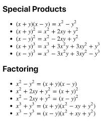Factoring Rules Algebra Maths Learning Mathematics Studying Math College Math