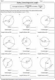 Arc Length And Area Of Sector Worksheets Teaching Geometry Math Geometry Geometry Lessons