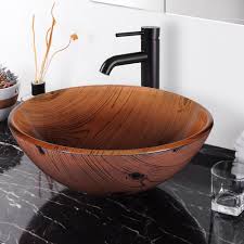 bathroom tempered glass round vessel