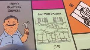 Buy, sell, and trade locations from seymour's bay including jimmy pesto's pizzeria, wagstaff school, beville's, and wonder wharf. Bob S Burgers Monopoly Unboxing Youtube
