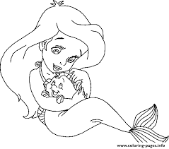 The world's largest list of little mermaid coloring pages. Little Ariel With Grimbsby Disney Princess 88e5 Coloring Pages Printable