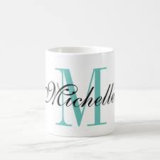 Personalized Turquoise Name Monogram Coffee Mug Zazzle Com Monogram Coffee Mug Valentines Mugs Mugs