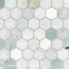 Caribbean Green Hexagon Marble Mosaic Floor Decor In 2020 Mosaic Flooring Tile Bathroom Flooring