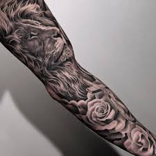 Lion Roses Mens Lion Tattoo Lion Tattoo Sleeves Half Sleeve Tattoo