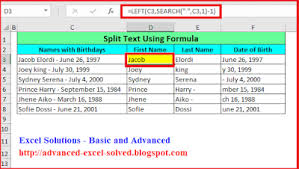 How To Split Cells Using Excel Formula Step By Step Excel Formula Excel Learning Microsoft