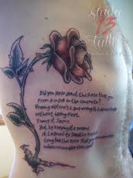 Rose Lettering Quote Poem Concrete Wilted Tattoo Studio13tattoomo Tattoos For Women Tattoos Tattoo Lettering