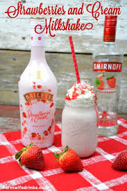 Baileys Strawberries And Cream Milkshake Recipe Combines Vanilla Ice Cream Strawberry Vodka Frozen S Baileys Recipes Drinks Vodka Milkshake Baileys Milkshake