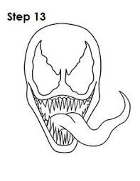 How To Draw Venom Step 13 How To Draw Venom Spiderman Drawing Venom Art