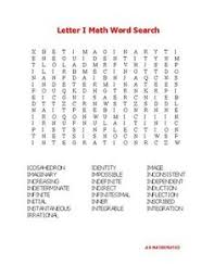 Letter I Math Word Search Math Word Search Learning Math Math