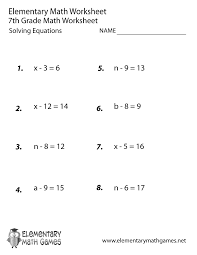 Seventh Grade Solving Equations Worksheet Printable 7th Grade Math Worksheets Math Practice Worksheets Algebra Worksheets
