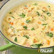 Chicken Alfredo Tortellini Soup With Unsalted Butter Yellow Onion Baby Carrots Garlic Boneless Skinle Tortellini Soup Recipe Best Soup Recipes Soup Recipes