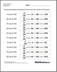 Calculate Percentage Worksheets These Practice Worksheets Include How To Turn Or Con Free Printable Math Worksheets Printable Math Worksheets Percentages Math