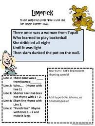 Limerick Poetry Instructions Samples And Template Teaching Writing Limerick Poetry Writing Poetry