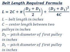 Formula To Calculate V Or Flat Belt Length Required To Connect Two Pulleys For M Mechanical Engineering Mechanical Engineering Projects Physics And Mathematics