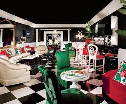 Not A Fan Of The Colour Combo Or Checkered Floor I Feel Like There Is No Harmony In This Room It Seems To Be All Over The Place Green Rooms Decor