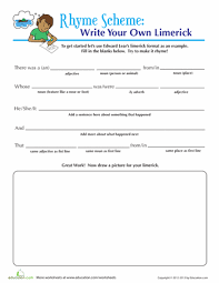 Write A Limerick Worksheet Education Com Teaching Poetry Poetry Lessons 3rd Grade Writing