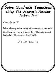 Solve Quadratic Equations Using Quadratic Formula Digital Distance Learning Solving Quadratic Equations Algebra Resources Teaching Algebra