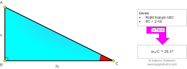 Right Triangle Catheti Or Legs Ratio 1 2 26 5 Degrees Double Angle Geometry Teaching School Math Educ Education Math Mathematics Education Right Triangle