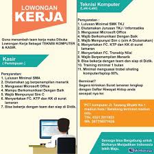Kimi farma sedang membutuhkan individu yang berkualitas untuk bergabung bersama dan menempati posisi apoteker. Lowongan Kerja Pct Komputer Madiun Desember 2020