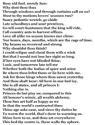The Sun Rising John Donne Although I Prefer Pedantique As A Spelling So Little Time Lernen