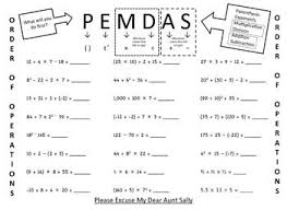 Pemdas Order Of Operations Practice Problems Pemdas Worksheets Order Of Operations Algebra Worksheets