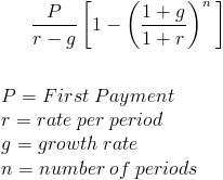 Present Value Of A Growing Annuity Formula With Calculator In 2020 Annuity Formula Annuity Value Investing