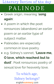 Palinode Meaning And Explanation In English Literary Device English Literature Notes Poetry Lessons Literary Terms