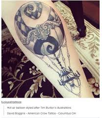 Hot Air Balloon Tim Burton Style I Really Love This Balloon Tattoo Tattoos Hot Air Balloon Tattoo