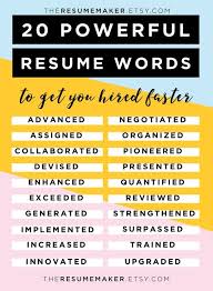Make your resume stand out : Resume Power Words Free Resume Tips Resume Template Resume Words Action Words Resume Tips College Resume He Resume Power Words Resume Advice Resume Words
