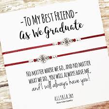 Set Of Two Best Friend Bracelets With Graduation Card Bff Best Friend Graduate Gr Friend Graduation Graduation Gifts For Best Friend Best Friend Bracelets