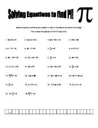 Pi Day Solving Equations Solving Equations Literal Equations Mathematical Expression