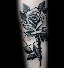 Dotwork Black Rose Guys Tattoos Rose Tattoos For Men Tattoos For Guys Rose Tattoo Design