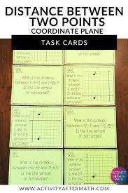 Distance Between Two Points Coordinate Plane Task Cards Task Cards Coordinate Plane Teaching Math