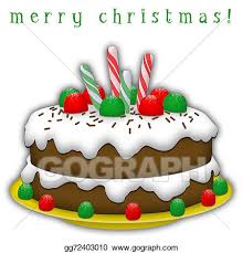 Stock Illustration Christmas Cake Clipart Drawing Gg72403010 Gograph