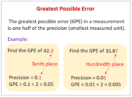 Greatest Possible Error Percent Error Percent Of Change Examples Solution Videos