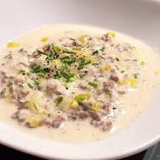 Kostliche Kase Lauch Suppe Mit Hackfleisch Kitchen Stories Rezept Suppe Mit Hackfleisch Kase Lauch Suppe Hackfleisch Rezept