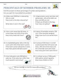 Printable Percentage Worksheets Percentage Of Number Problems 3b Word Problems Word Problem Worksheets Math Word Problems