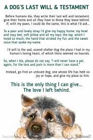 Dogs Last Will And Testament Dog Poems Will And Testament Dog Emotions