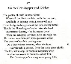 John Keats Sonnet Xv On The Grasshopper And Cricket Reference The Complete Poems Of John Kea John Keats Poems Keats Poems Drake Quotes About Love