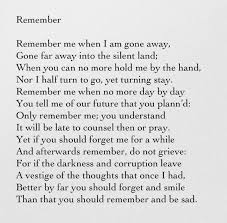 Remember Christina Rossetti Poetry Words Inspirational Poems Literary Quotes