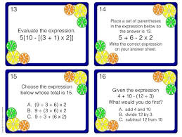 Task Cards That Address Parentheses Brackets And Braces Brilliant Order Of Operations Elementary Task Cards Fifth Grade Math