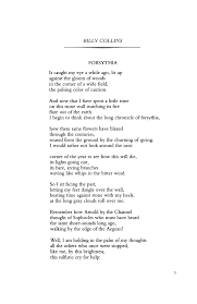 Forsythia By Billy Collins Poetry Magazine Billy Collins Poetry Magazine Poetry