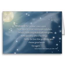 Equine Sympathy Card Great Horses Live Again Horse Poems Horses Sympathy Cards